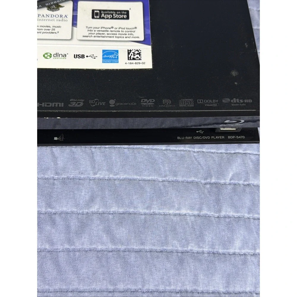 Sony BDP-S470 Blu-ray DVD Player 3D WiFi Streaming | Tested | Works | No Remote